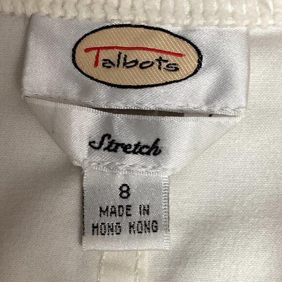Talbots Stretch 8 Cotton Denim Button-Up Jacket Pockets Ivory/Cream 34Q - Picture 7 of 8